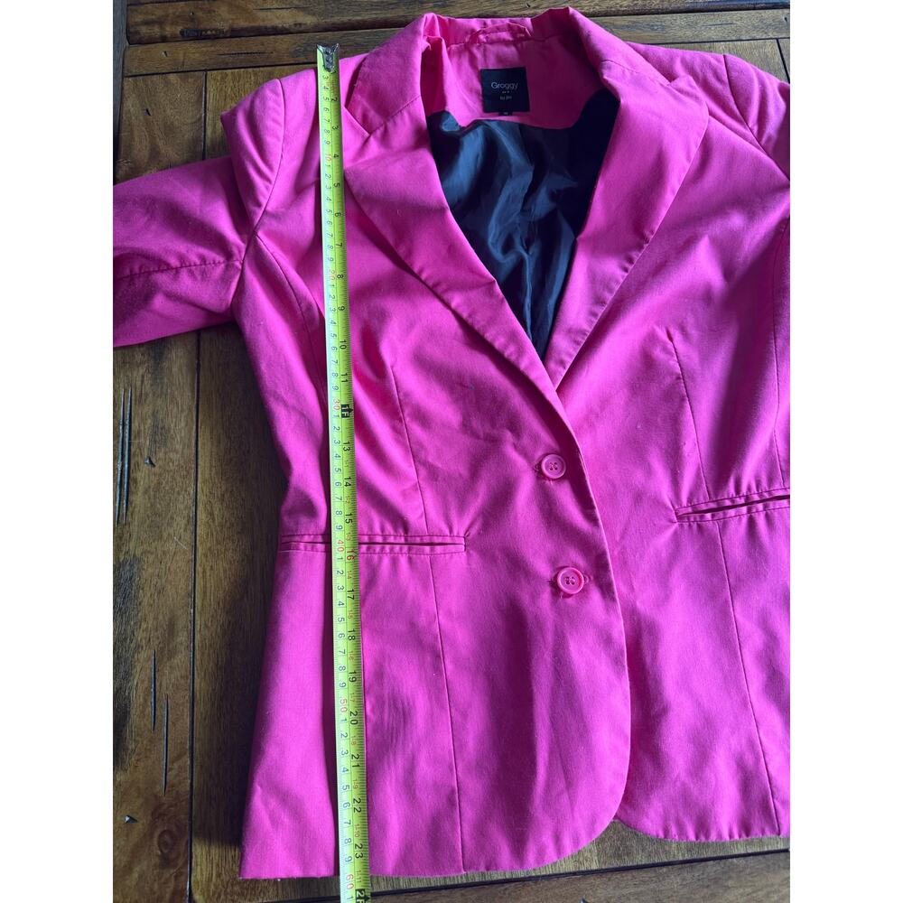 Groggy by JBC Pink Blazer Medium Tailored Two Button Fitted Jacket - Picture 8 of 9